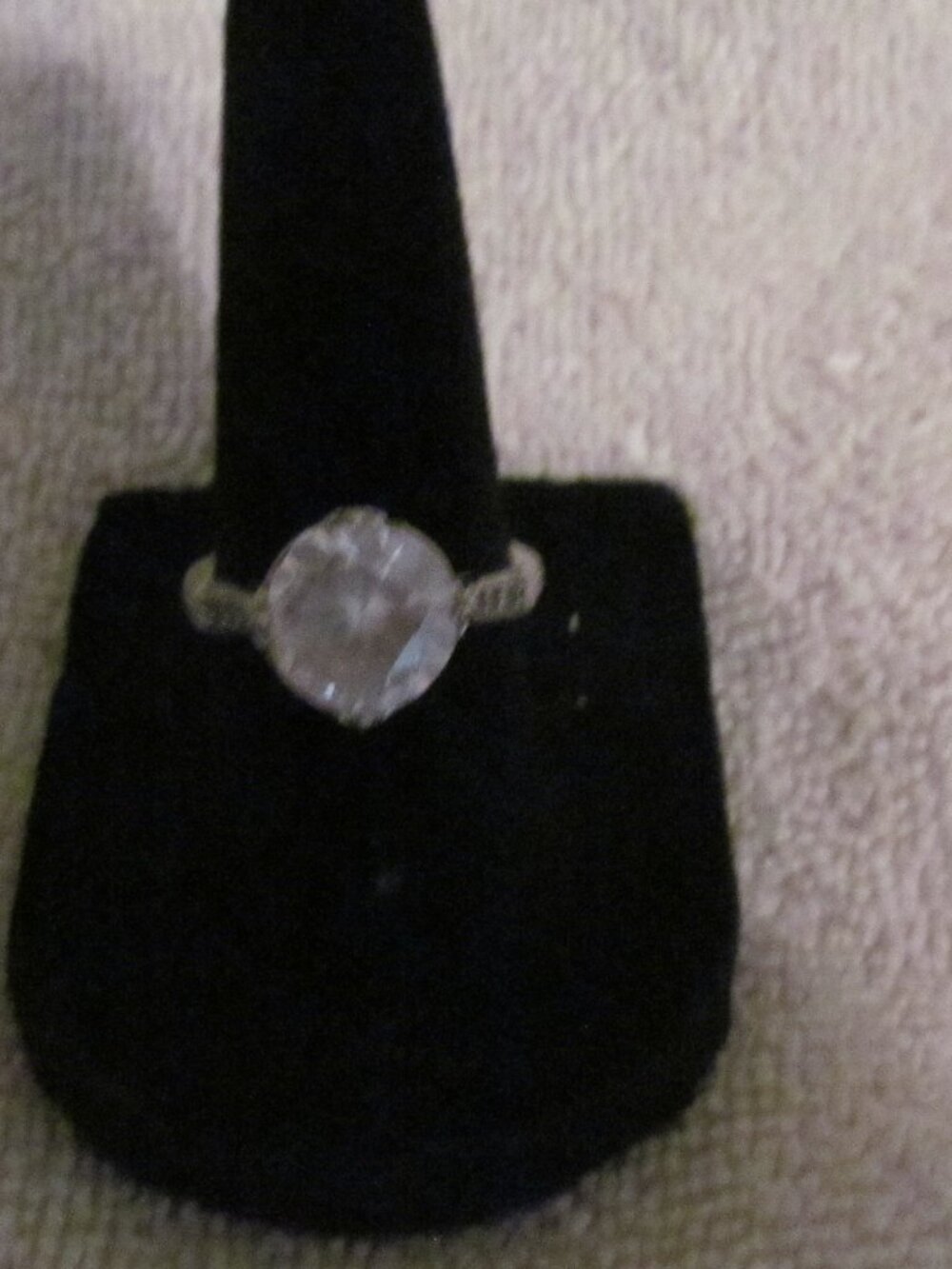 Art Deco ring large cz marked 925